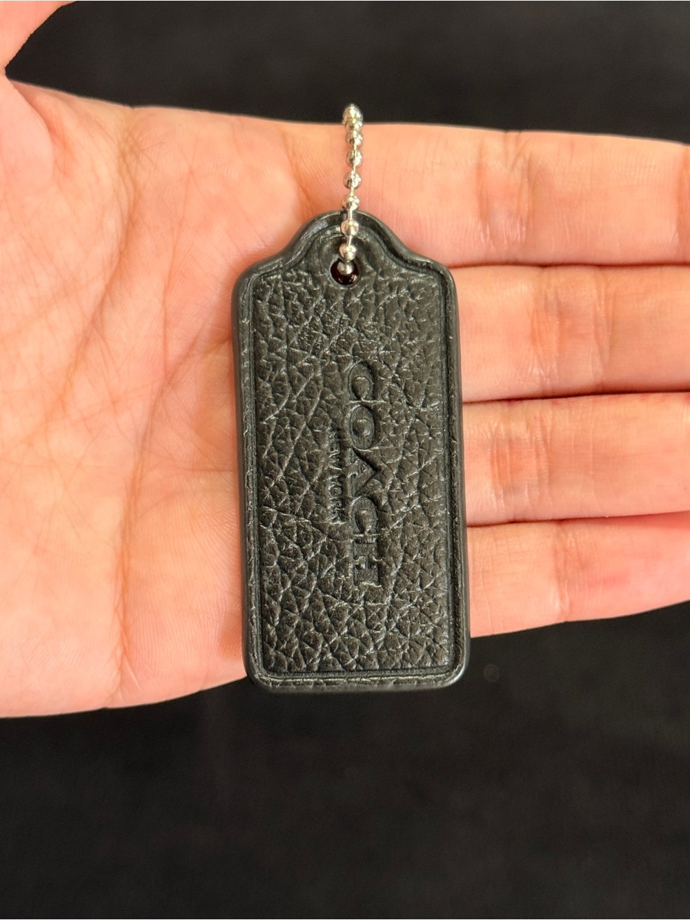 2.25” Medium Modern Coach Leather Key Fob Bag Charm Keychain Hang Tag/Hangtag